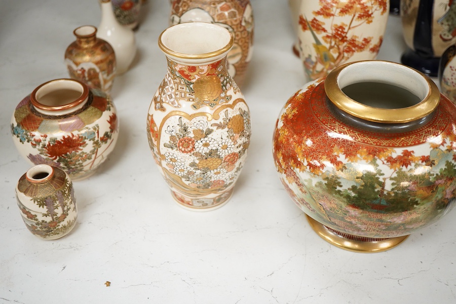 A large collection of Japanese Satsuma wares, Meiji period (1868-1912), 25cm